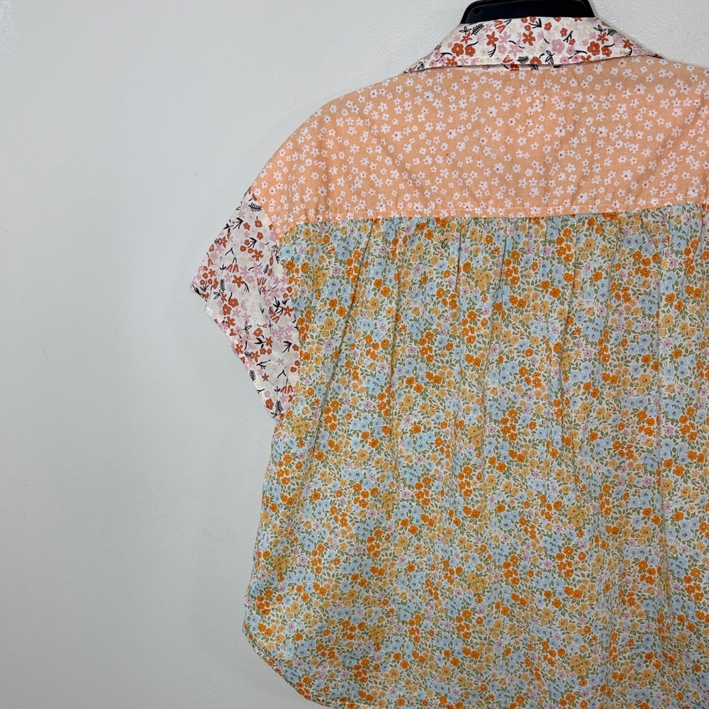American Eagle Button Down Shirt Patchwork Floral… - image 9